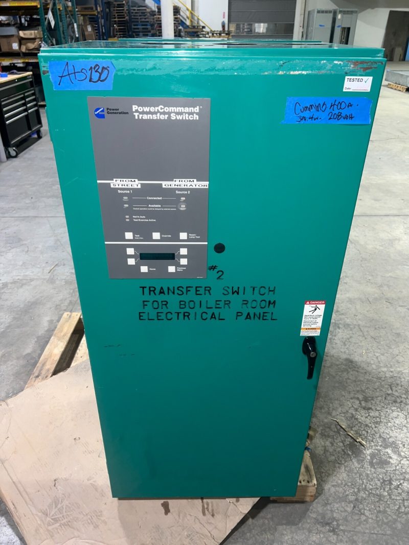 CUMMINS 400 Amp ATS Automatic Transfer Switch 208v 120v 3 Phase 4 Pole